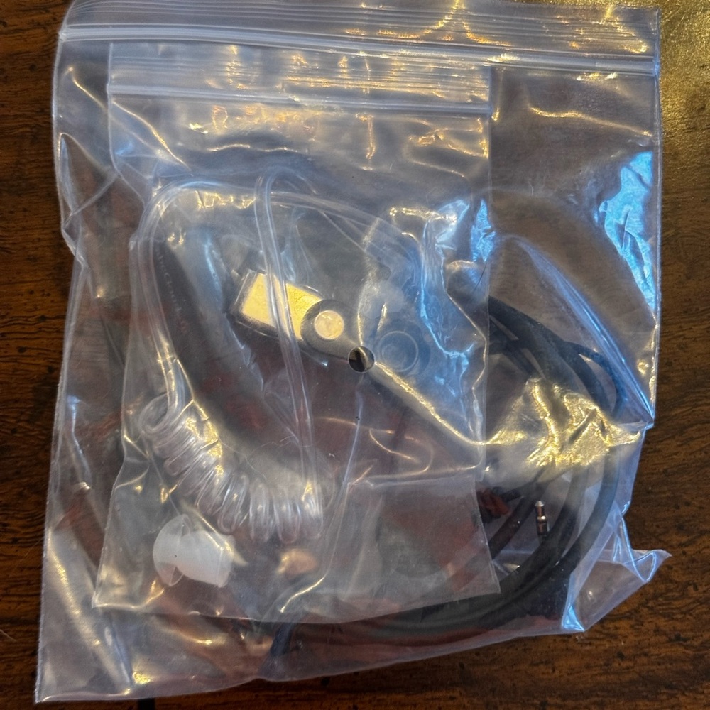 Clear Plastic Zipper Bag with Coiled Cable